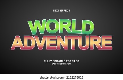 world adventure style editable text effect