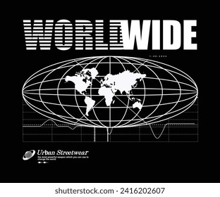 world aesthetic t shirt design, vector graphic, typographic poster or tshirts street wear and Urban style