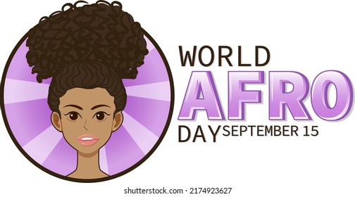 Ilustración del diseño de pancartas del Día Mundial del Afro, 15 de septiembre
