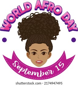 World Afro Day September 15 Banner Design illustration