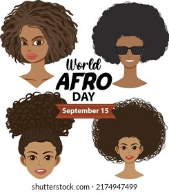 World Afro Day September 15 Banner Design illustration