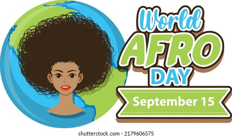 World Afro Day September 15 Banner Design illustration