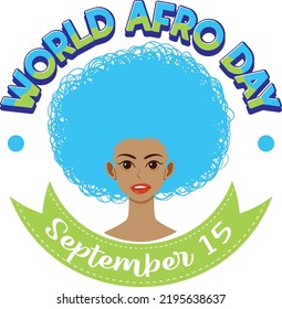 Ilustración del diseño de pancartas del Día Mundial del Afro, 15 de septiembre