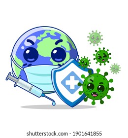 World against viruses vector design concept