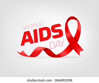 World aids awareness day concept. Red silk ribbon 