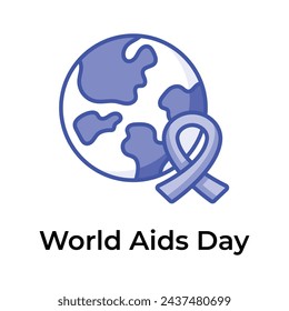 World aids awareness day icon isolated on white background