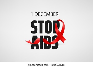 World aids awareness day vector card