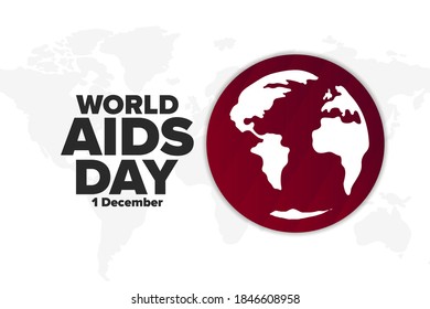 World AIDS Day. 1 December. Holiday concept. Template for background, banner, card, poster with text inscription. Vector EPS10 illustration