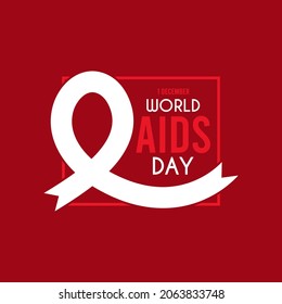 Welt-Aids-Tag. 1. Dezember. Flaches design, Vektorgrafik einzeln auf rotem Hintergrund.