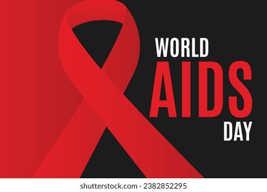 Día Mundial del SIDA 1 de diciembre, concepto del Día Mundial del Sida con brillantes lazos rojos de sensibilización sobre el sida