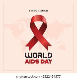 World AIDS day 1 December. world aids day Awareness Ribbon background for design banner, poster, Vector illustration.