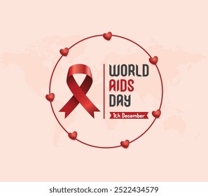 Welt-Aids-Tag 1. Dezember. world aids day Awareness Ribbon-Hintergrund für Design-Banner, Poster, Vektorgrafik.