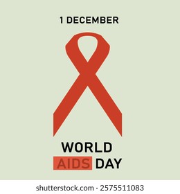 World aids day 1 December. HIV ribbon awareness. Vector illustration.