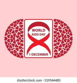 World AIDS day. 1 december. Awareness. Medical sign. Vector icon. 
