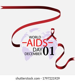 World AIDS Day. 1st December World Aids Day poster. Vector illustration