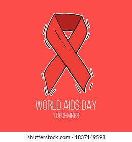 World AIDS Day. 1st December World Aids Day poster. Vector illustration