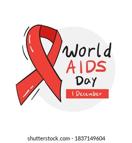 World AIDS Day. 1st December World Aids Day poster. Vector illustration