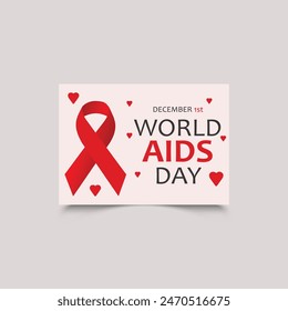 Welt-AIDS-Tag. 1. Dezember Welt-Aids-Tag Banner. Vektorillustration 1. Dezember. Poster zum Welt-AIDS-Tag. In: Awareness Ribbon. Vektorillustration