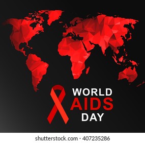 World AIDS Day. 1st December World Aids Day poster with with calligraphic text