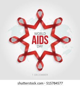 World AIDS Day 1st December vector illustration. Suitable for poster healthcare and medical campaign.