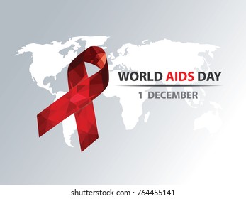 Día Mundial del SIDA. 1 de diciembre. Concepto de cinta roja de sensibilización sobre el SIDA