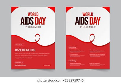 World Aids Day Activity Layout Template, Hilft Tagesaktivitäten a4 Poster oder Flyer Design, Vektorgrafik eps10 