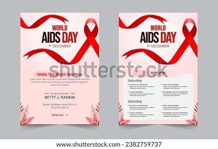 World aids day activity layout template, aids day activities a4 poster or flyer design, vector illustration eps 10 