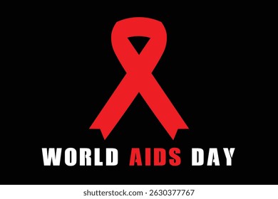 World AIDS Day Awareness Banner and Background Illustration on Black for Campaigns Posters and Social Media