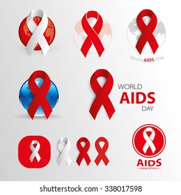 World AIDS day. Awareness. Medical signs. Vector icons. 