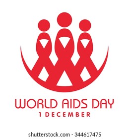 World AIDS day. AIDS awareness. AIDS red ribbon. World AIDS day - 1 December. HIV & STI. logo vector. icon vector.