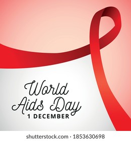 world aids day with awareness ribbon background. vector illustration