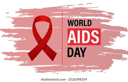 Projeto de fundo do vetor de Consciência do Dia Mundial da AIDS. Fita vermelha realista. Apoiar as pessoas. Eps 10.