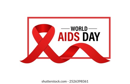 Projeto de fundo do vetor de Consciência do Dia Mundial da AIDS. Fita vermelha realista. Apoiar as pessoas. Eps 10.