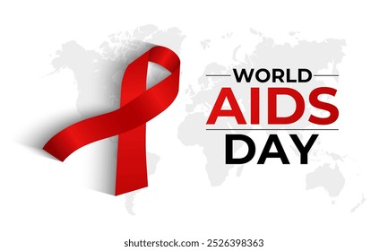 Projeto de fundo do vetor de Consciência do Dia Mundial da AIDS. Fita vermelha realista. Apoiar as pessoas. Eps 10.