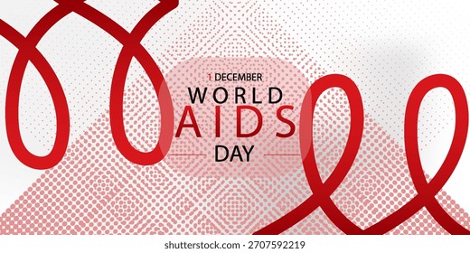 Diseño de fondo del Vector de concienciación del Día Mundial del SIDA. Cinta roja realista. Gente de Asistencia. Usit para los negocios, Anuncios