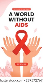 World AIDS Day background. World AIDS Day Awareness Campaign. December 1. Cartoon Vector illustration template for Poster, Banner, Flyer, Post, Card, Cover. HIV AIDS prevention design. Red ribbon.