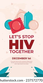 World AIDS Day background. World AIDS Day Awareness Campaign. December 1. Cartoon Vector illustration template for Poster, Banner, Flyer, Post, Card, Cover. HIV AIDS prevention design. Red ribbon.