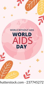 World AIDS Day background. World AIDS Day Awareness Campaign. December 1. Cartoon Vector illustration template for Poster, Banner, Flyer, Post, Card, Cover. HIV AIDS prevention design. Red ribbon.