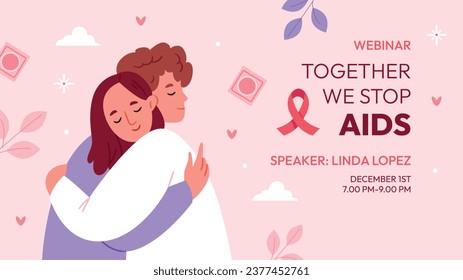 World AIDS Day background. World AIDS Day Awareness Campaign. December 1. Cartoon Vector illustration template for Poster, Banner, Flyer, Post, Card, Cover. HIV AIDS prevention design. Red ribbon.