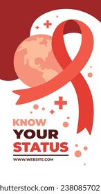 World AIDS Day background. World AIDS Day Awareness Campaign. December 1. Cartoon Vector illustration template for Poster, Banner, Flyer, Post, Card, Cover. HIV AIDS prevention design. Red ribbon.