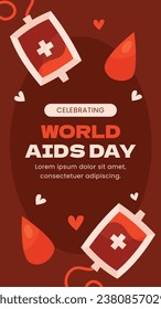 World AIDS Day background. World AIDS Day Awareness Campaign. December 1. Cartoon Vector illustration template for Poster, Banner, Flyer, Post, Card, Cover. HIV AIDS prevention design. Red ribbon.