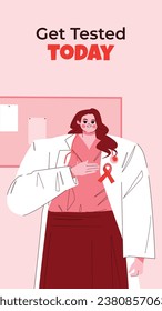 World AIDS Day background. World AIDS Day Awareness Campaign. December 1. Cartoon Vector illustration template for Poster, Banner, Flyer, Post, Card, Cover. HIV AIDS prevention design. Red ribbon.