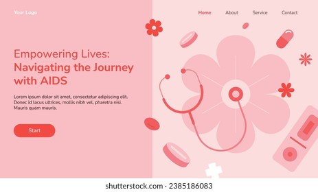 World AIDS Day background. World AIDS Day Awareness Campaign. December 1. Cartoon Vector illustration template for Poster, Banner, Flyer, Post, Card, Cover. HIV AIDS prevention design. Red ribbon.