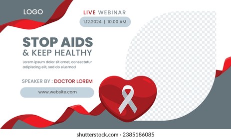 World AIDS Day background. World AIDS Day Awareness Campaign. December 1. Cartoon Vector illustration template for Poster, Banner, Flyer, Post, Card, Cover. HIV AIDS prevention design. Red ribbon.