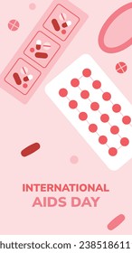 World AIDS Day background. World AIDS Day Awareness Campaign. December 1. Cartoon Vector illustration template for Poster, Banner, Flyer, Post, Card, Cover. HIV AIDS prevention design. Red ribbon.