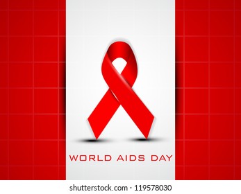 Antecedentes en el Día Mundial del Sida con cinta roja de sensibilización sobre el sida. EPS 10.