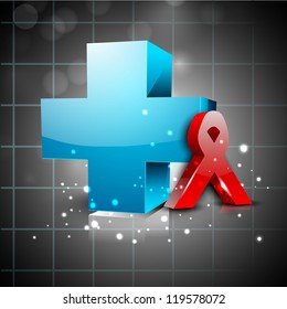 World Aids Day background with red ribbon of aids awareness. EPS 10.