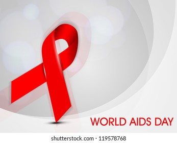 Antecedentes en el Día Mundial del Sida con cinta roja de sensibilización sobre el sida. EPS 10.