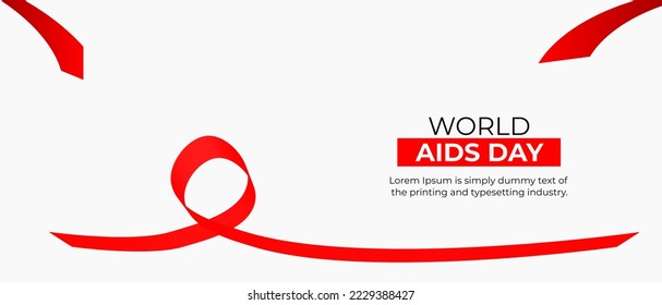 World AIDS Day Background. Red Support Ribbon background. World aids day and national HIVAIDS and aging awareness month with red ribbon