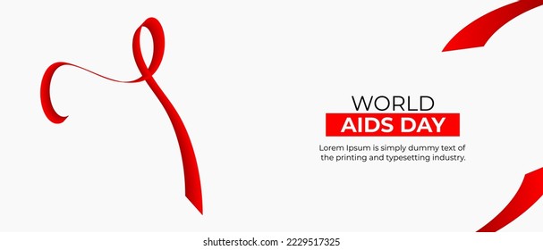 World AIDS Day Background. Red Support Ribbon background. World aids day and national HIVAIDS and aging awareness month with red ribbon